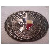 Texas Sesquicentennial Pewter & Enamel Buckle