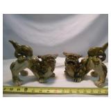 Vintage Japan Heavy Glazed Ceramic Foo Dogs