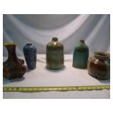 5pc Collection  MCM, Stone Ware & Ceramic Vases