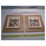 Mid Century Modern Hand Painted Art Tiles - Duze