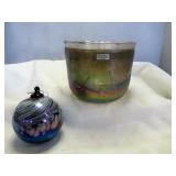 Kosta Boda Sweden Iridescent Glass Vase Planter