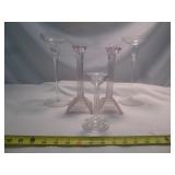 Vintage Glass Candlesticks - Art Deco Pillars