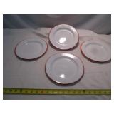 8pc Set Enamel Ware Metal Luncheon Plates