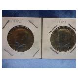 1965 & 1967 US Kennedy 40% Silver Half Dollar Coin