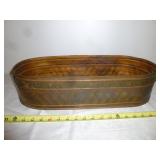 Vintage Hammered Copper & Brass Oval Planter