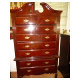 Queen Anne Style Cherry Finish Highboy Dresser