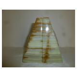Pair of Solid Banded Onyx Mayan Pyramid Book Ends