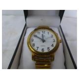 Ila Gold Tone One Button Talking Watch in Box