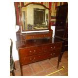 Antique Edwardian Inlaid Mahogany Dressing Table