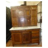 Antique Oak Hoosier Cabinet with Flour Mill