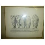 Barn Owls Charles Beckendorf Signed Framed Print