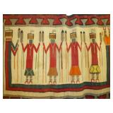 Vintage Navajo Yei Rug Woven Wool Holy People