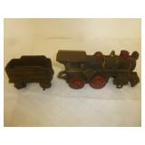 Vintage Cast Iron Floor Locomotive & Coal Car