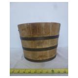 Vintage Large Wooden Banded Bucket / Pail