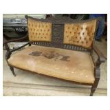 Antique Empire Style Carved Wood Settee