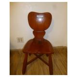 Mid Century Brutalist Wood Side Chair