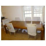 MidCentury Round Corner Wood Dining Table & Chairs