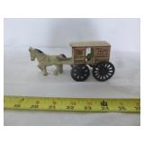 Vintage Cast Iron Hand Painted Milk Wagon Toy