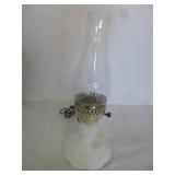 Milk Glass Hobnail Electric Hurricane Lamp
