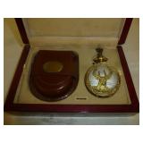 Majesti Ornate White Tail Deer Pocket Watch Set