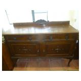 Antique Oak Compact Side Board Cabinet