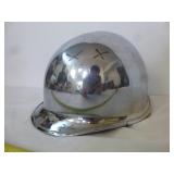 Vintage US Military Chrome Parade Steel Pot Helmet