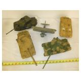 5pc Assembled Military Models - Tanks & Plane