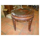 Vintage Asian Red Lacquer Hand Painted Tea Table