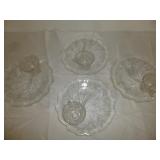 Vintage Indiana Glass 'Pebble Leaf' Snack Set