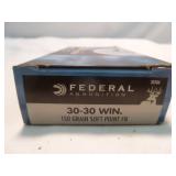 Federal 30-30 Winchester 150gr SP FN Ammunition