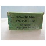 Sierra 270 Cal 150gr SP BT Reloading Bullets 100ct