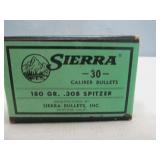 Sierra 30 Cal 180gr SP BT Reloading Bullets 100ct
