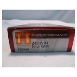 Hornady Superformance 243 Win 80gr GMX Ammunition