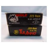 Wolf 223 Rem 55gr HP & FMJ Ammunition 2 Boxes 40rd
