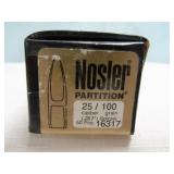 Nosler Partition 25 Cal 100gr Reloading Bullets