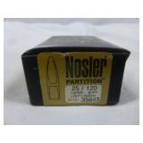 Nosler Partition 25 Cal 120gr Reloading Bullets