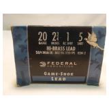 Federal 20ga Hi-Brass #5 Shot Shells - 25rds