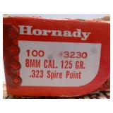 Hornady 8mm 125gr SP Reloading Bullets - 100pc