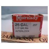Hornady 25 Cal. 117gr RN Reloading Bullets 100pc