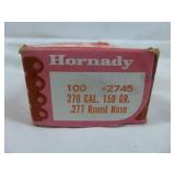 Hornady 270 Cal 150gr RN Reloading Bullets - 100ct