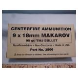 CCI 9X18 Makarov 95gr TMJ Ammunition 50rds