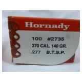 Hornady 270 Caliber 100gr BTSP Reloading Bullets