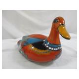 Talavera Style Mexico Hand Painted Large Duck