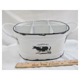 Nostalgia Enamel Metal Ware Milk Bottle Carrier