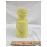 Italian Solid Lemon Alabaster Lidded Vessel Jar