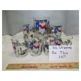 8pc Set Texas Sesquicentennial Rocks Bar Glasses