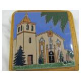 Santa Clara Mission Hand Painted Art Tile