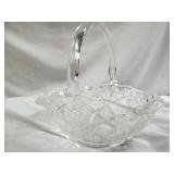 L.E. Smith Quintec Pattern Art Glass Basket