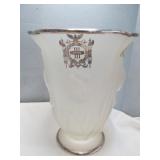 Antique Indiana Glass Silver Overlay Frosted Vase