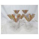7pc Set Enchanted Venetian Style Martini Glasses